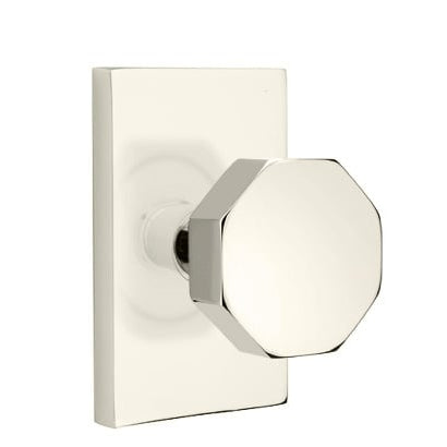 Emtek Octagon Knob with Modern Rectangular Rosette