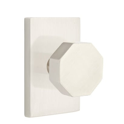 Emtek Octagon Knob with Modern Rectangular Rosette