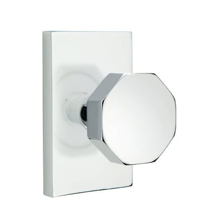 Emtek Octagon Knob with Modern Rectangular Rosette
