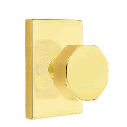 Emtek Octagon Knob with Modern Rectangular Rosette
