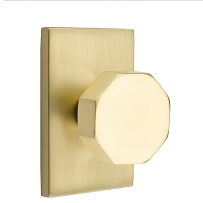 Emtek Octagon Knob with Modern Rectangular Rosette