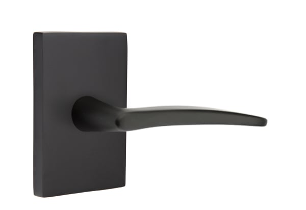 Emtek Poseidon Lever with Modern Rectangular Rosette