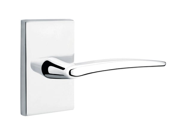 Emtek Poseidon Lever with Modern Rectangular Rosette