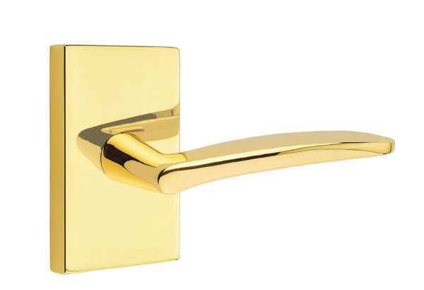 Emtek Poseidon Lever with Modern Rectangular Rosette