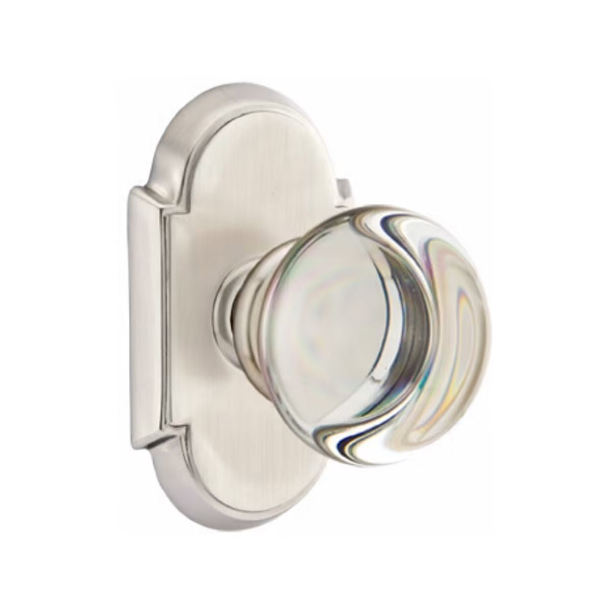 Emtek Door Handle - Providence Glass Knob, #8 Rosette