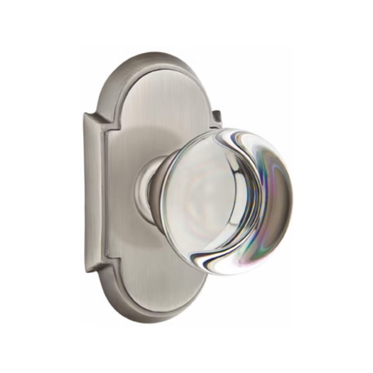 Emtek Door Handle - Providence Glass Knob, #8 Rosette