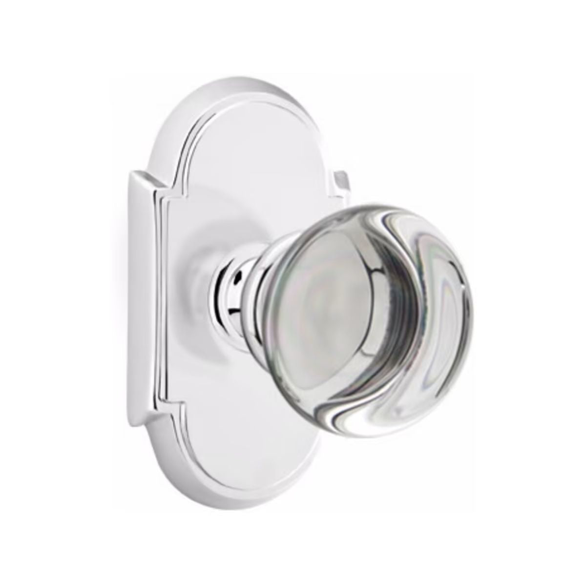 Emtek Door Handle - Providence Glass Knob, #8 Rosette