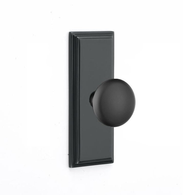 Emtek  Door Handle - Providence Knob 7" Wilshire Sideplate - Classic Brass