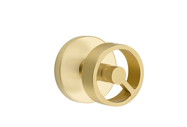 Emtek Studio Brass Door Handles - Spoke Knob with Disk Rosette
