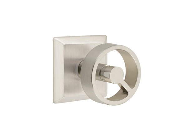 Emtek Studio Brass Door Handles - Spoke Knob with Quincy Rosette