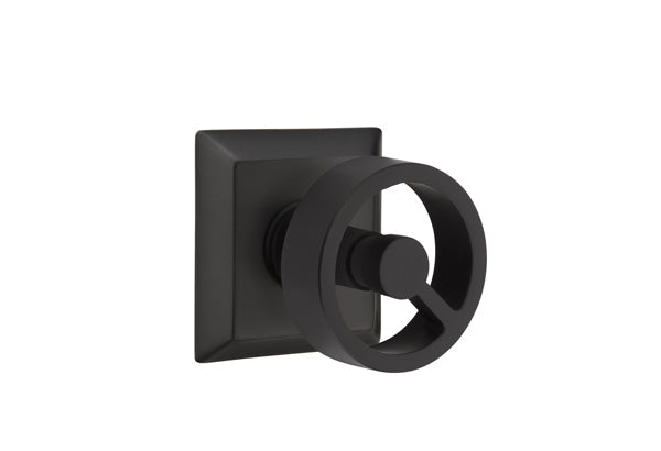 Emtek Studio Brass Door Handles - Spoke Knob with Quincy Rosette