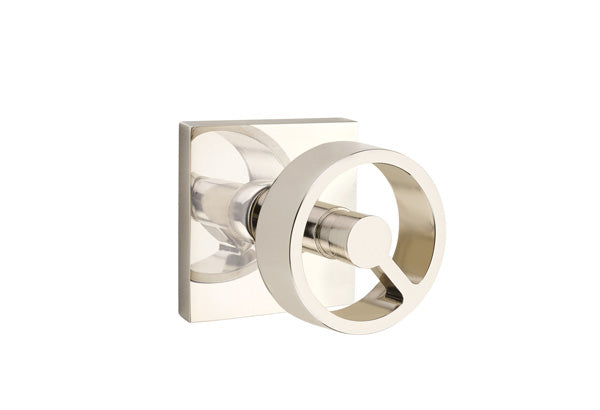 Emtek Studio Brass Door Handles - Spoke Knob with Square Rosette