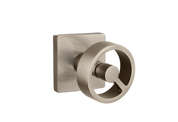 Emtek Studio Brass Door Handles - Spoke Knob with Square Rosette