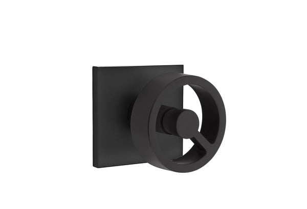 Emtek Studio Brass Door Handles - Spoke Knob with Square Rosette