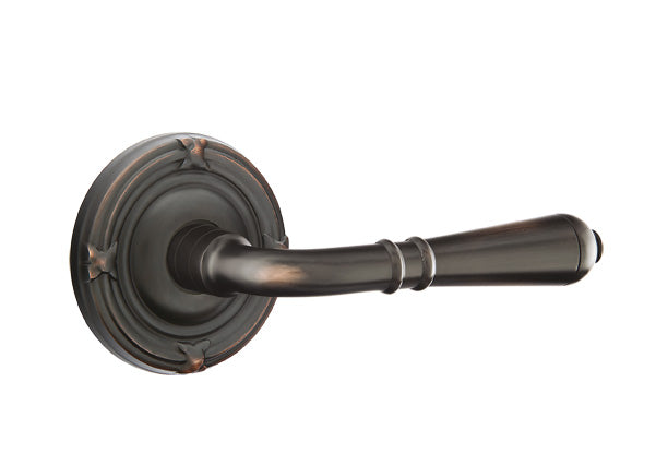 Emtek Door Handle - Turino Lever Ribbon & Reed Rosette - Classic Brass