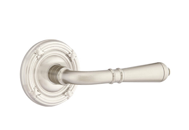 Emtek Door Handle - Turino Lever Ribbon & Reed Rosette - Classic Brass