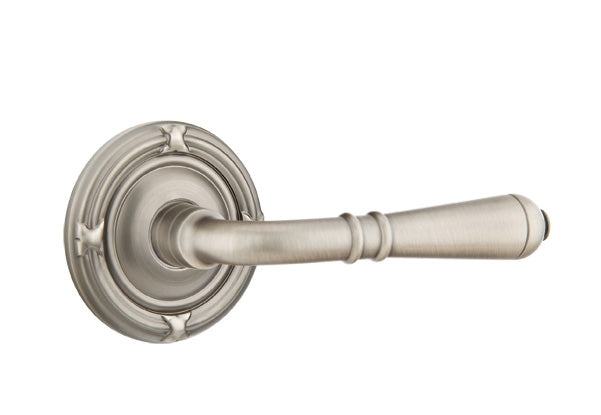 Emtek Door Handle - Turino Lever Ribbon & Reed Rosette - Classic Brass