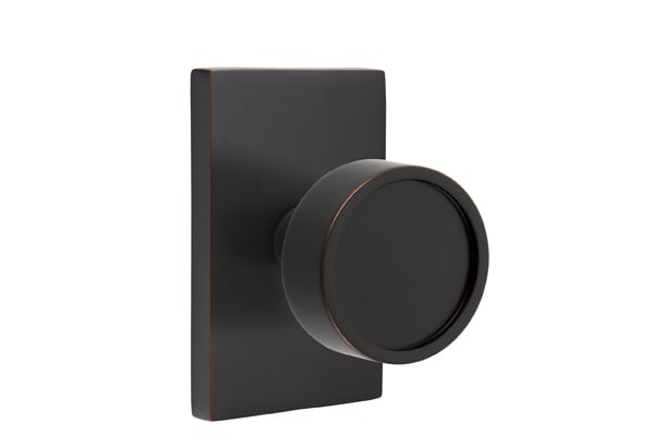 Emtek Modern Rectangular Rosette with Verve Knob