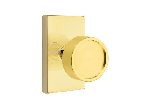 Emtek Modern Rectangular Rosette with Verve Knob