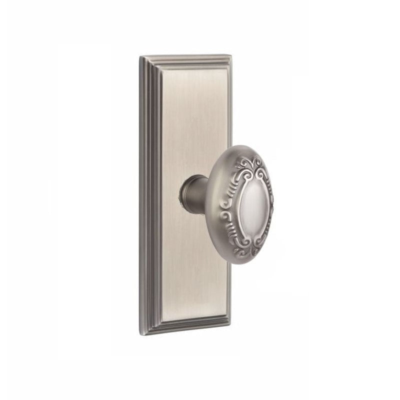 Emtek  Door Handle - Victoria Knob 7" Wilshire Sideplate - Designer  Brass