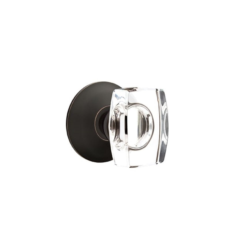 Emtek Modern Glass Knobsets - Windsor Glass Knob with Modern Rosette