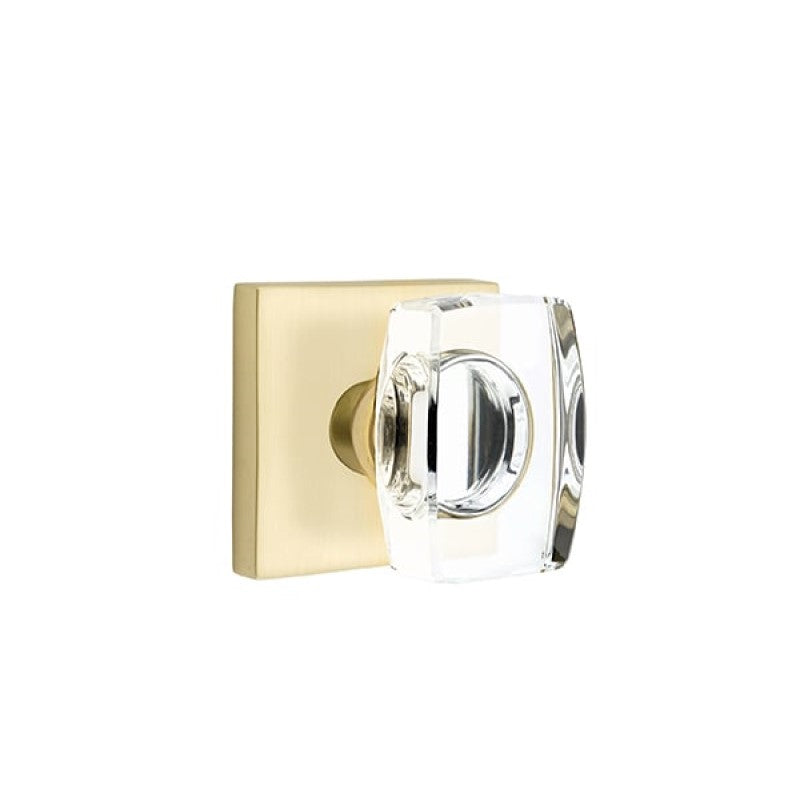 Emtek Modern Glass Knobsets - Windsor Glass Knob with Square Rosette