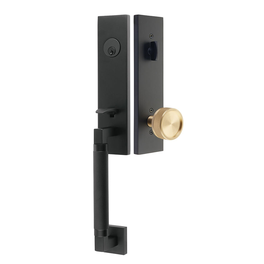 Emtek Brass Tubular Entrance Handlesets - Hercules Knurled Monolithic