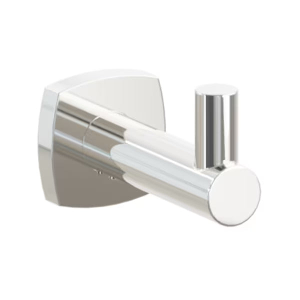 Modern Tubular Brass Single Hook with Rosette