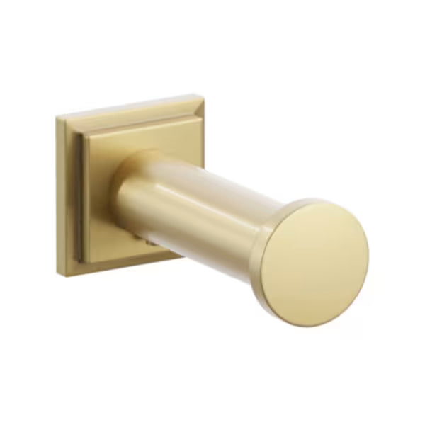 Modern Tubular Brass Single Robe Hook with Rosette