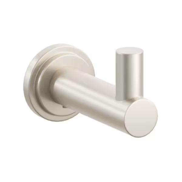Modern Tubular Brass Single Hook with Rosette