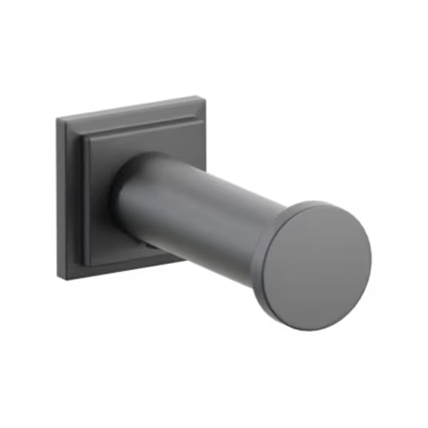 Modern Tubular Brass Single Robe Hook with Rosette