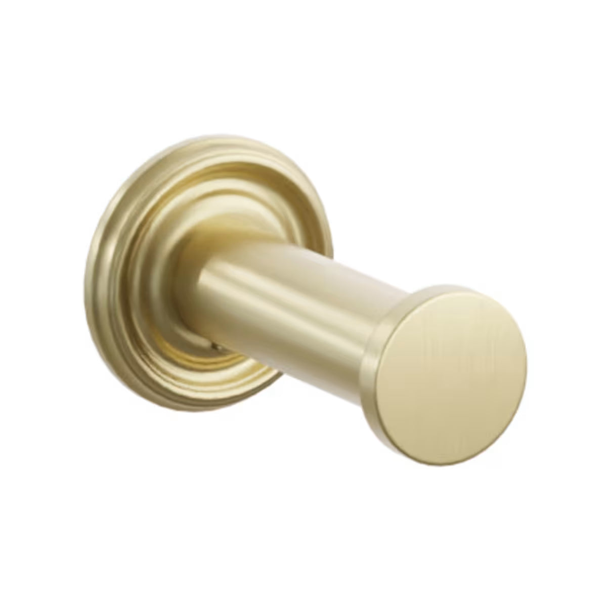 Modern Tubular Brass Single Robe Hook with Rosette