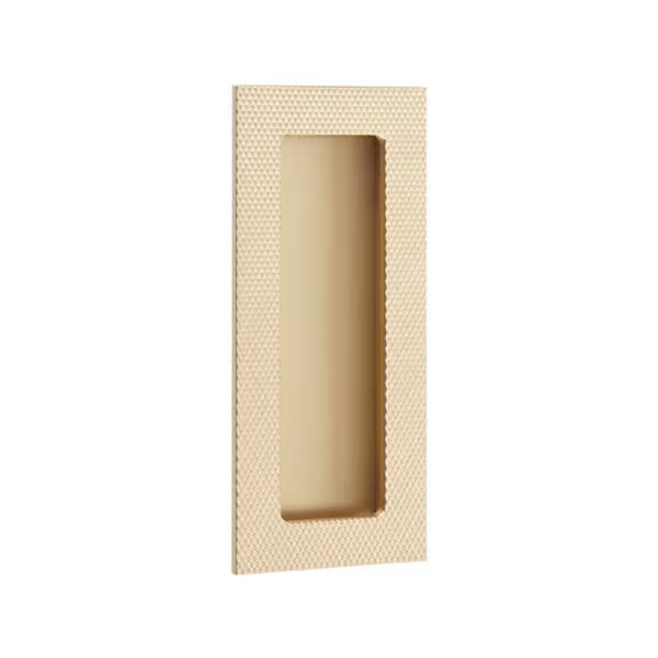 Emtek - Modern Rectangular Knurled Flush Pull with Plain Pocket