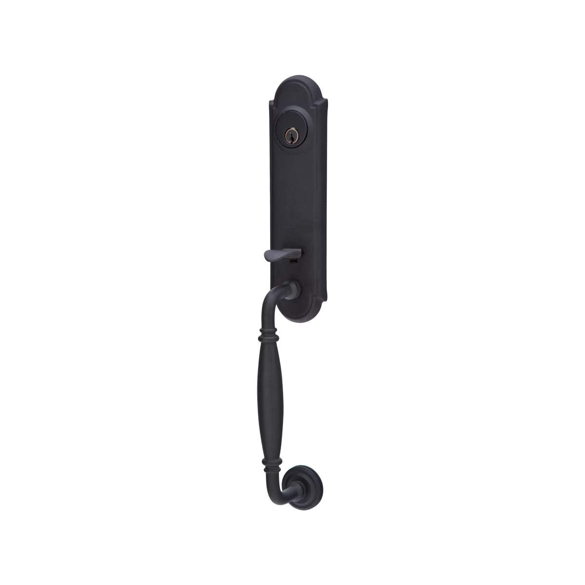 Emtek Wrought Steel Entrance Handleset -Monolithic With Normandy grip