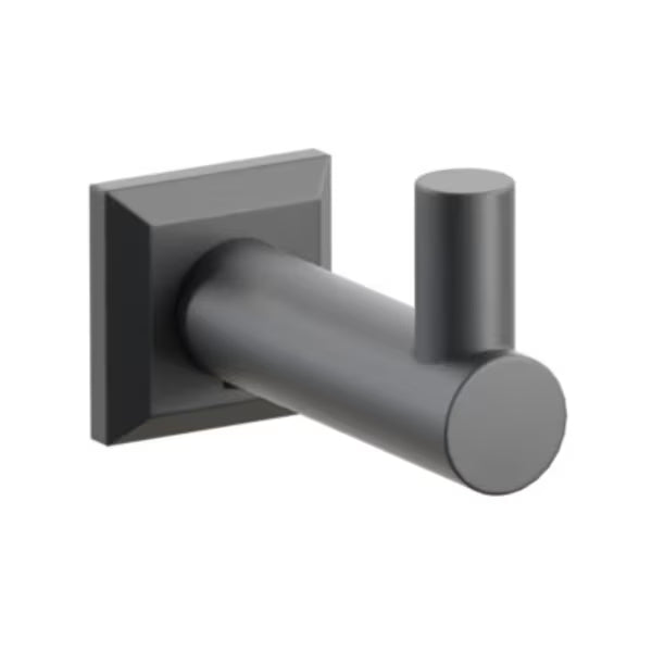 Modern Tubular Brass Single Hook with Rosette