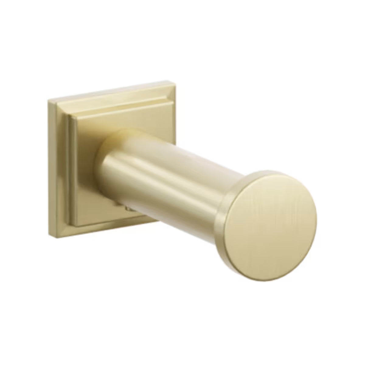 Modern Tubular Brass Single Robe Hook with Rosette