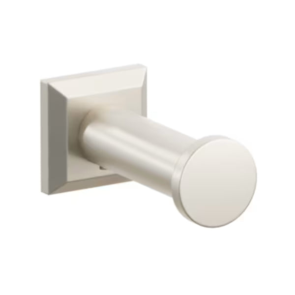 Modern Tubular Brass Single Robe Hook with Rosette