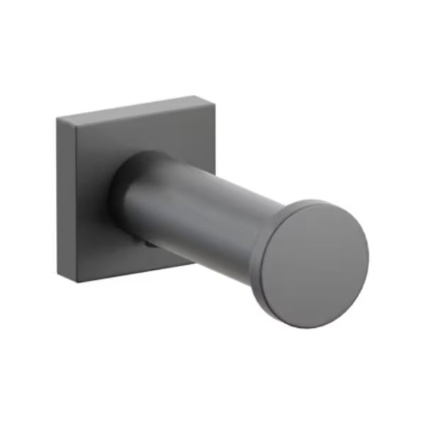 Modern Tubular Brass Single Robe Hook with Rosette