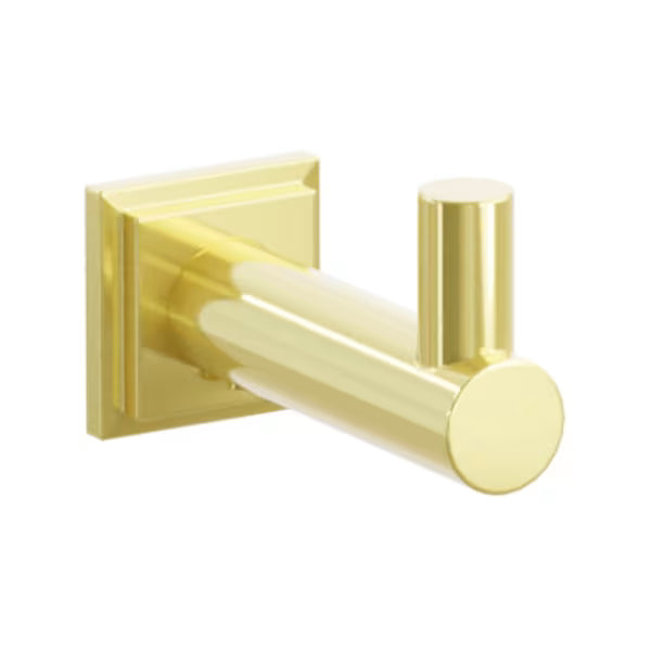 Modern Tubular Brass Single Hook with Rosette