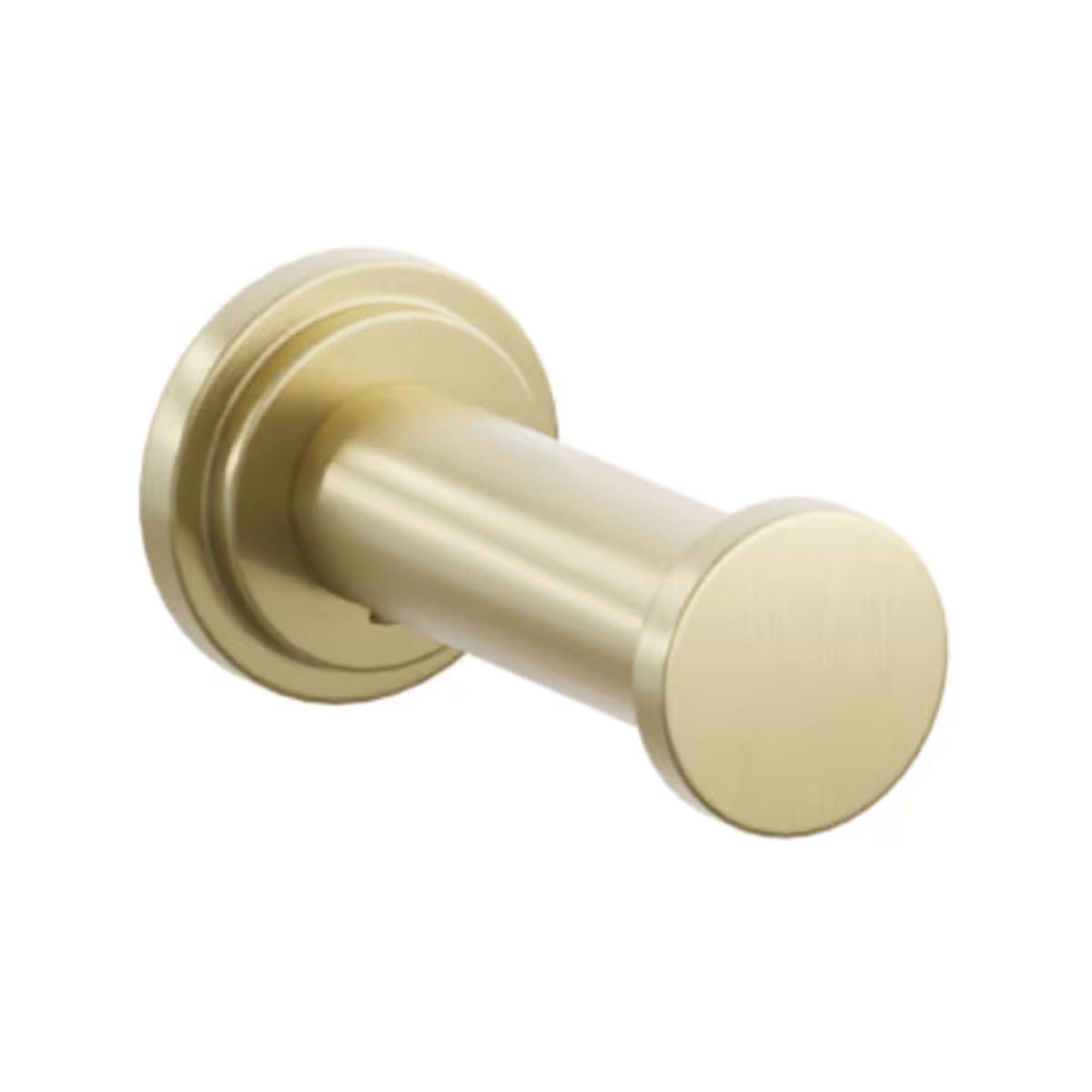 Modern Tubular Brass Single Robe Hook with Rosette