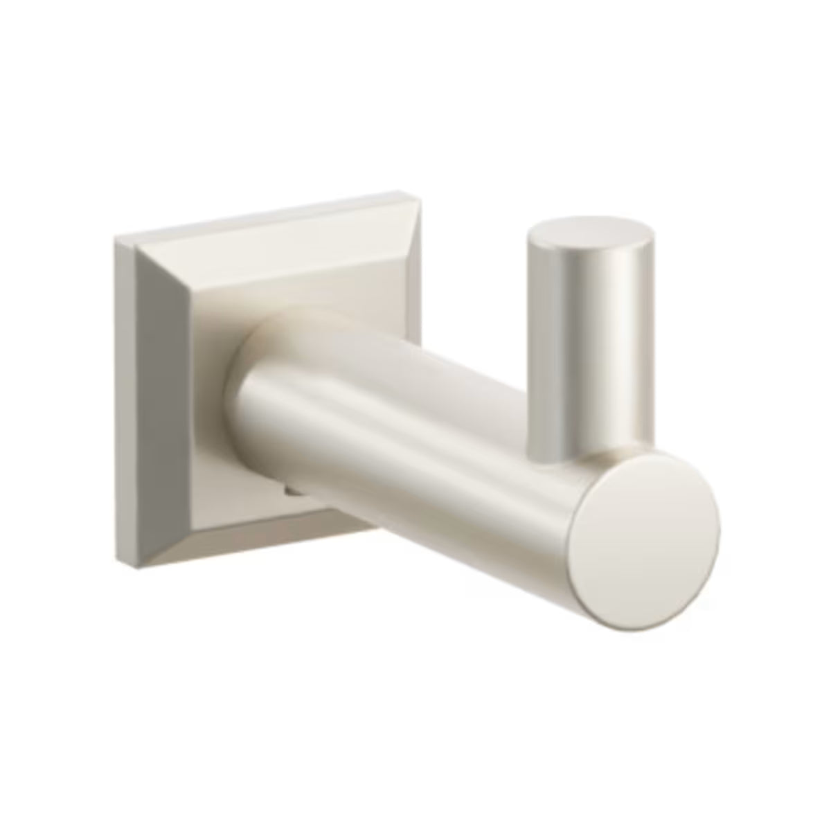 Modern Tubular Brass Single Hook with Rosette