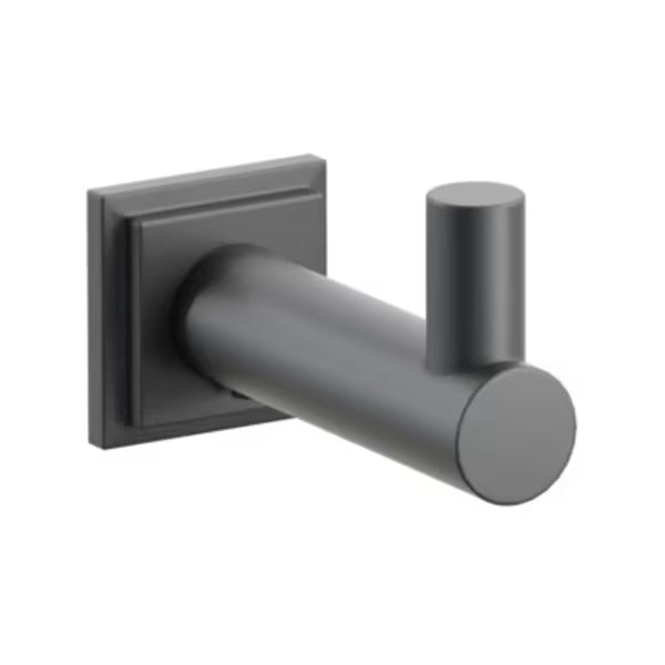 Modern Tubular Brass Single Hook with Rosette