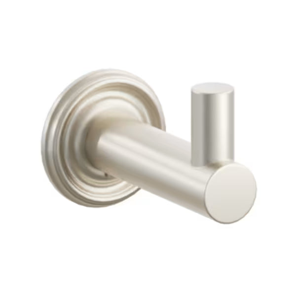 Modern Tubular Brass Single Hook with Rosette