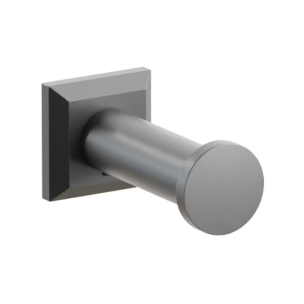 Modern Tubular Brass Single Robe Hook with Rosette