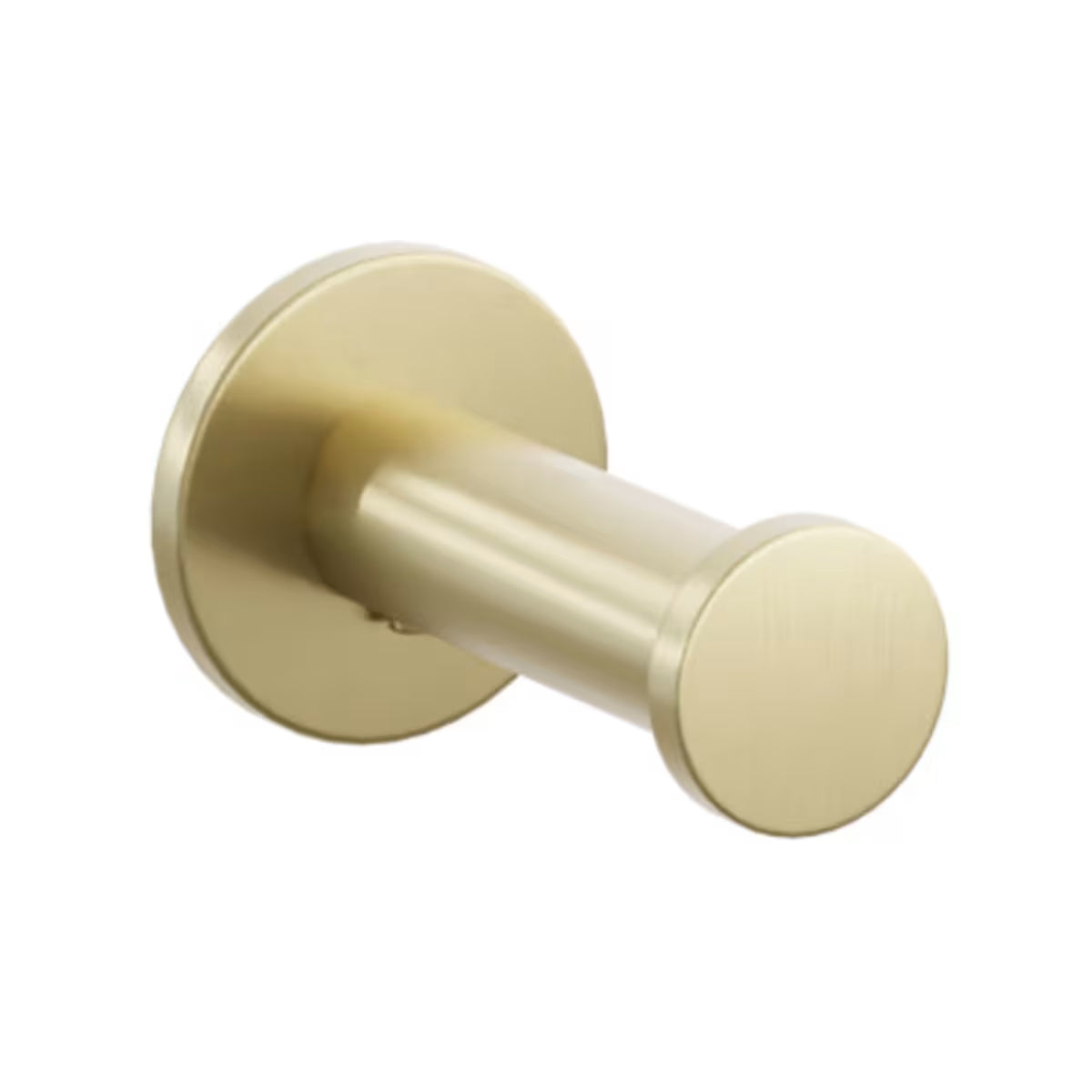 Modern Tubular Brass Single Robe Hook with Rosette