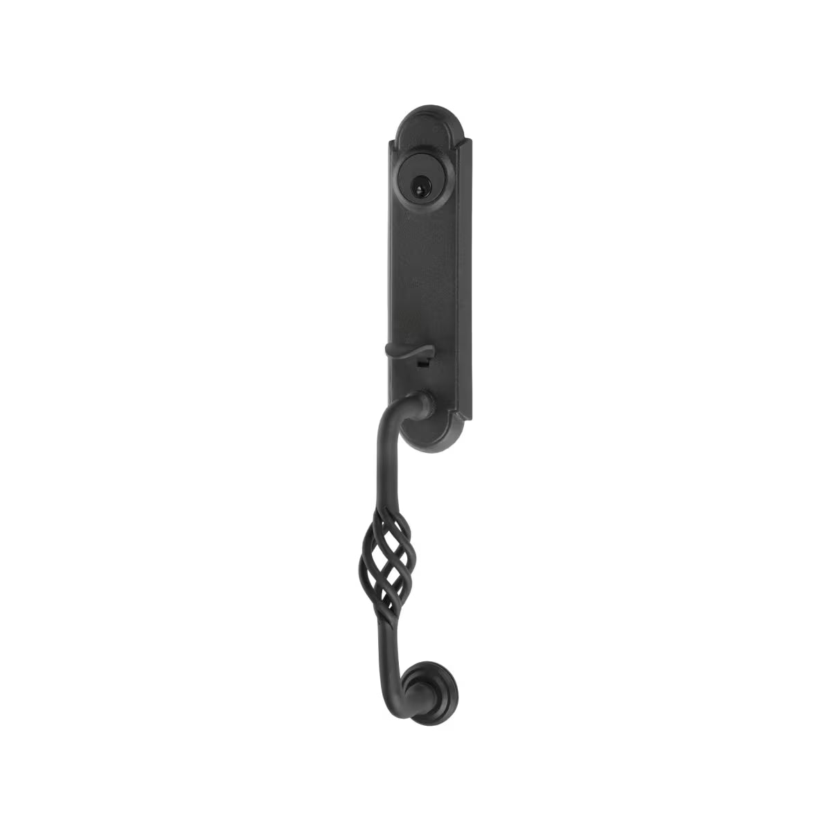 Emtek Wrought Steel Entrance Handleset -Monolithic With Lafayette Grip