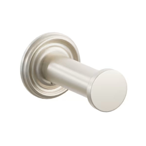 Modern Tubular Brass Single Robe Hook with Rosette