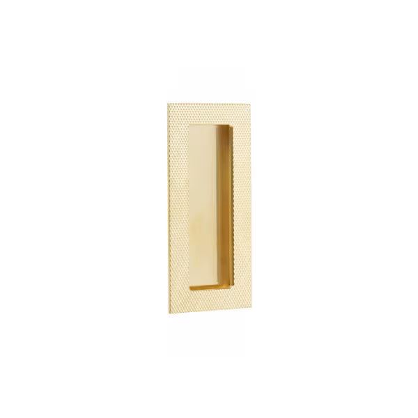 Emtek - Modern Rectangular Knurled Flush Pull with Plain Pocket