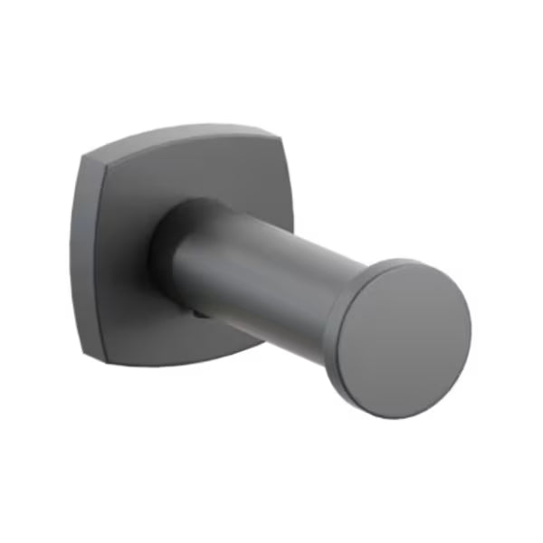 Modern Tubular Brass Single Robe Hook with Rosette
