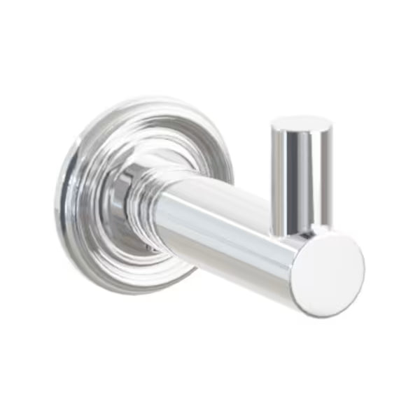 Modern Tubular Brass Single Hook with Rosette